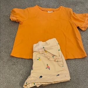 Janie and Jack Orange Ruffle Sleeve Tee